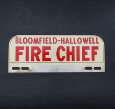 Listing image for Rare Vintage Bloomfield-Hallowell Fire Chief Car Badge / Emblem. Ontario, Canada