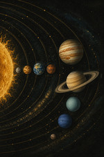 Listing image for Solar System Orbit Celestial Space Astronomy Poster Print Framed Canvas Wall Art