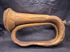 Listing image for ANTIQUE WAR BRASS BUGLE HORN MILITARY MUSICAL INSTRUMENT DISPLAY PIECE