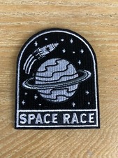 Listing image for Space Race Iron On Patch Rocket Planet UFO Embroidered Applique Motif Patches