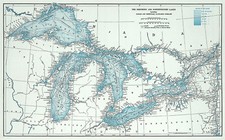 Listing image for Great Lakes including Canals and Tributary Navigable Streams Map Poster Print
