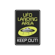Listing image for UFO Landing Area Keep Out Decor Space Decor Metal Sign