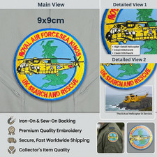Listing image for SAR Royal Air Force Sea Kings Search And Rescue Embroidered Iron On Patch badge