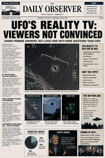 Listing image for UFO TV Viewers Not Convinced Headlines News Poster up to 24 x 36"