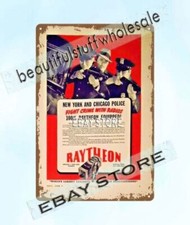 Listing image for 1938 print ad Raytheon tubes old-school broadcasting memorabilia metal tin sign
