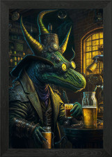 Listing image for Alien Craft Beer Dino 4 Framed Wall Art Poster Canvas Print Picture