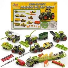 Listing image for Kids Farm Toy Play Set with Diecast Tractors Truck Harvester & Farm Animals 23Pc