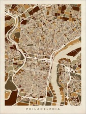Listing image for Philadelphia Pennsylvania City Map Poster Art Print (1339)