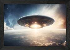 Listing image for UFO Alien Space Craft Framed Wall Art Poster Canvas Print Picture