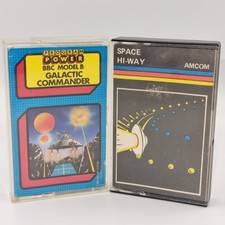 Listing image for Vintage Video Game Bundle X2 BBC Model B Tapes Galactic Commander & Space Hi-Way